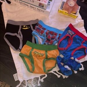 Superhero Kids Briefs Set - Black, Blue, Orange